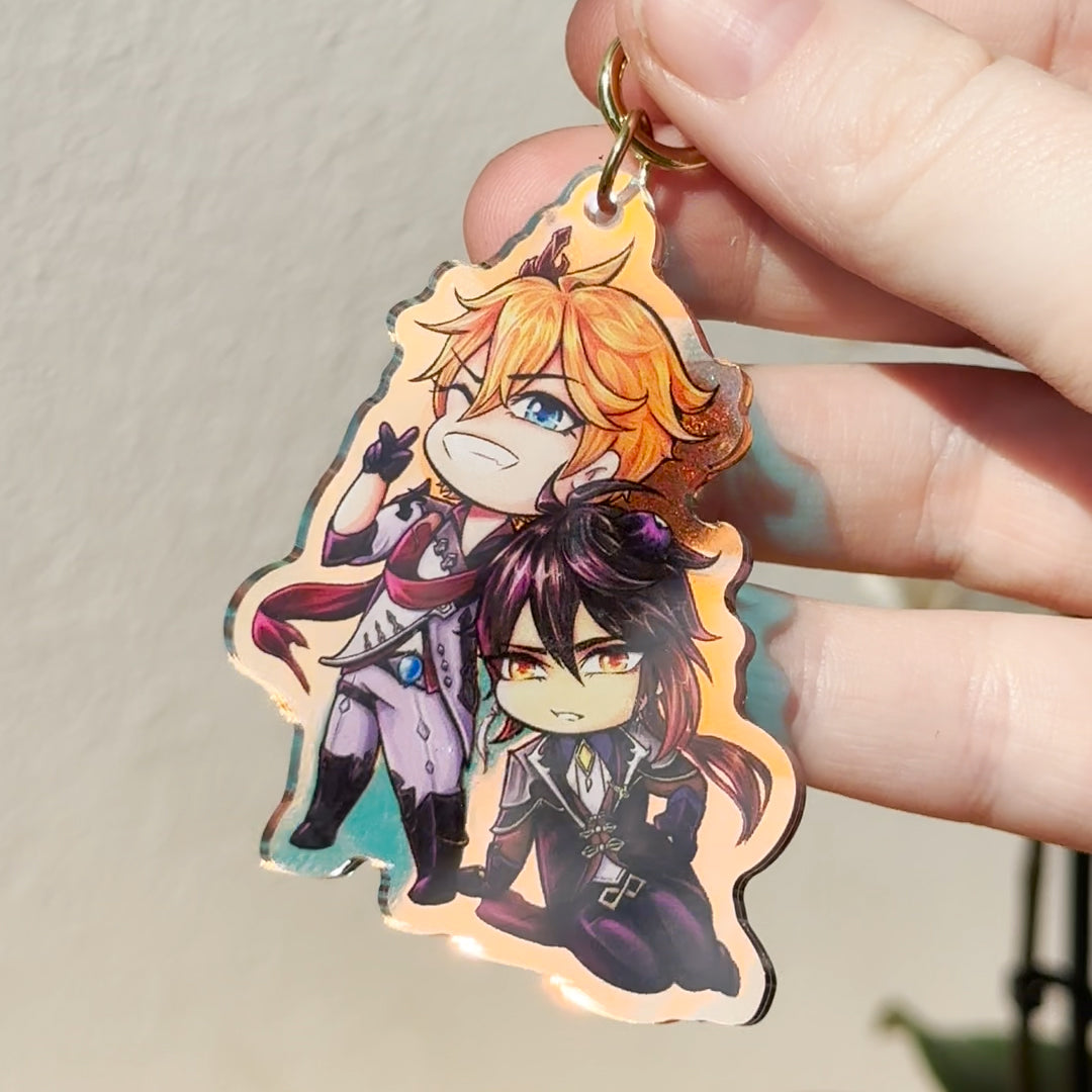 Acrylic Rainbow Charm: Zhongli x Childe