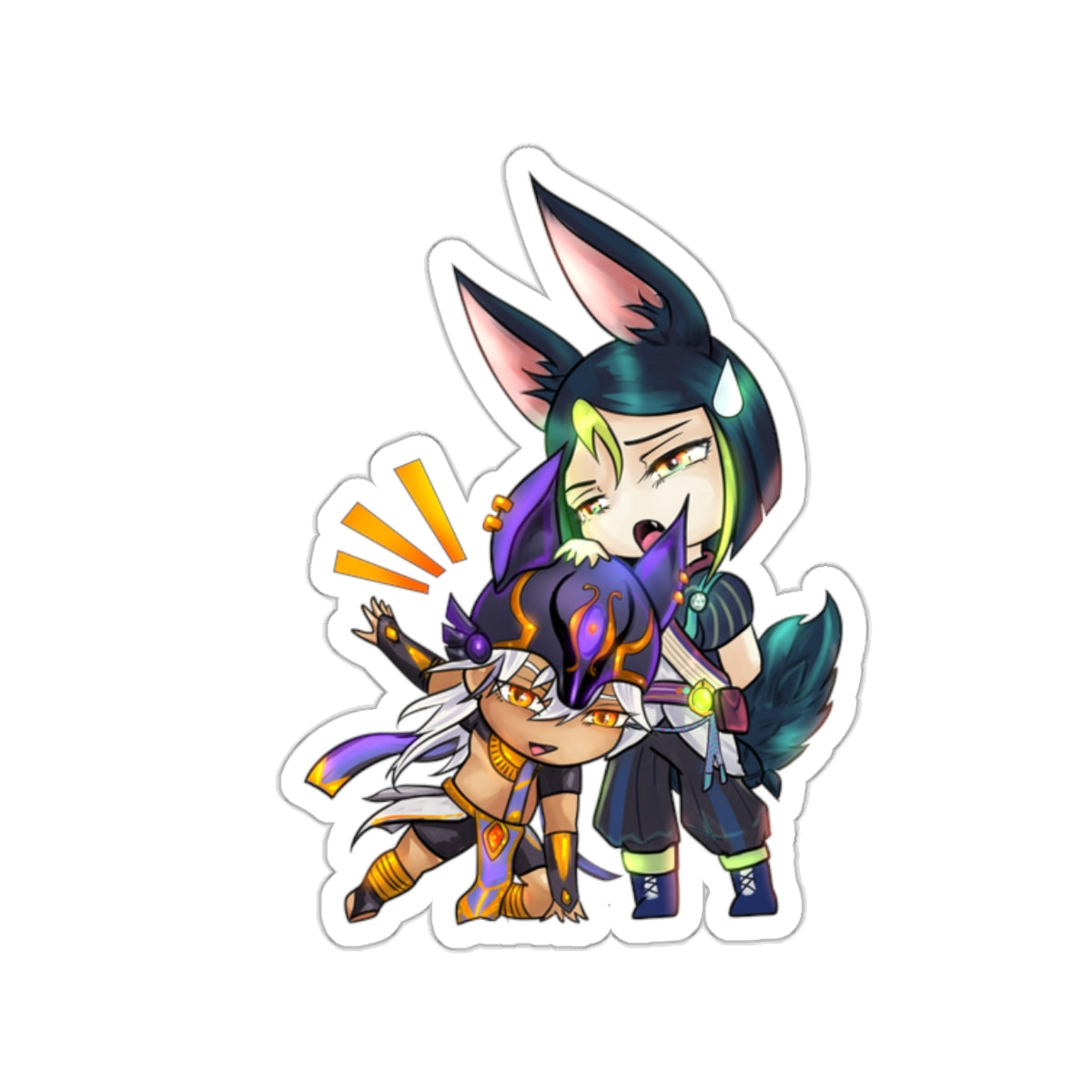 Cute Chibi Sticker Cyno / Tighnari from Genshin Impact