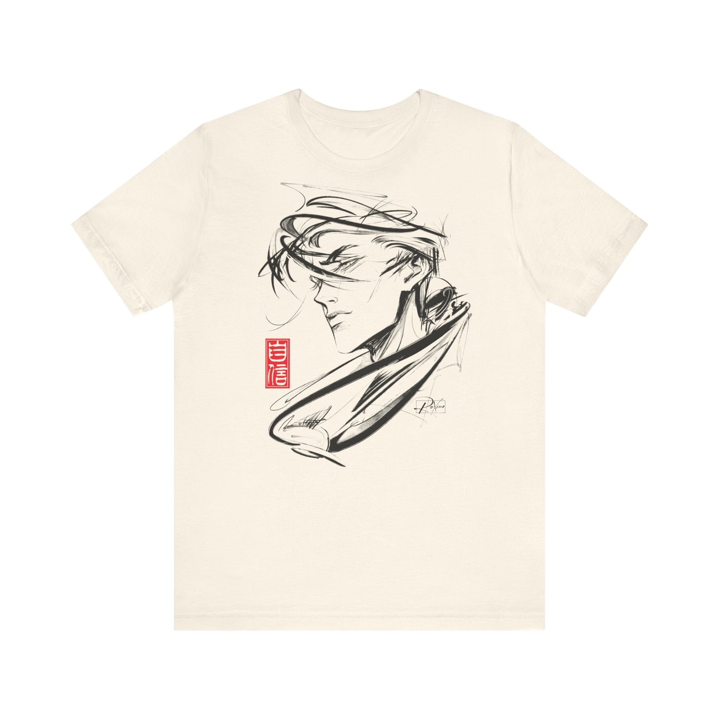 "Confidence" Stylish Unisex Jersey T-Shirt with Artistic Japanese Design - Casual Wear for Art Lovers