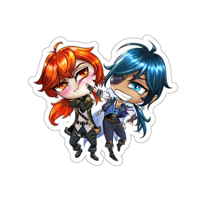 Cute Chibi Sticker Diluc / Kaeya Genshin Impact