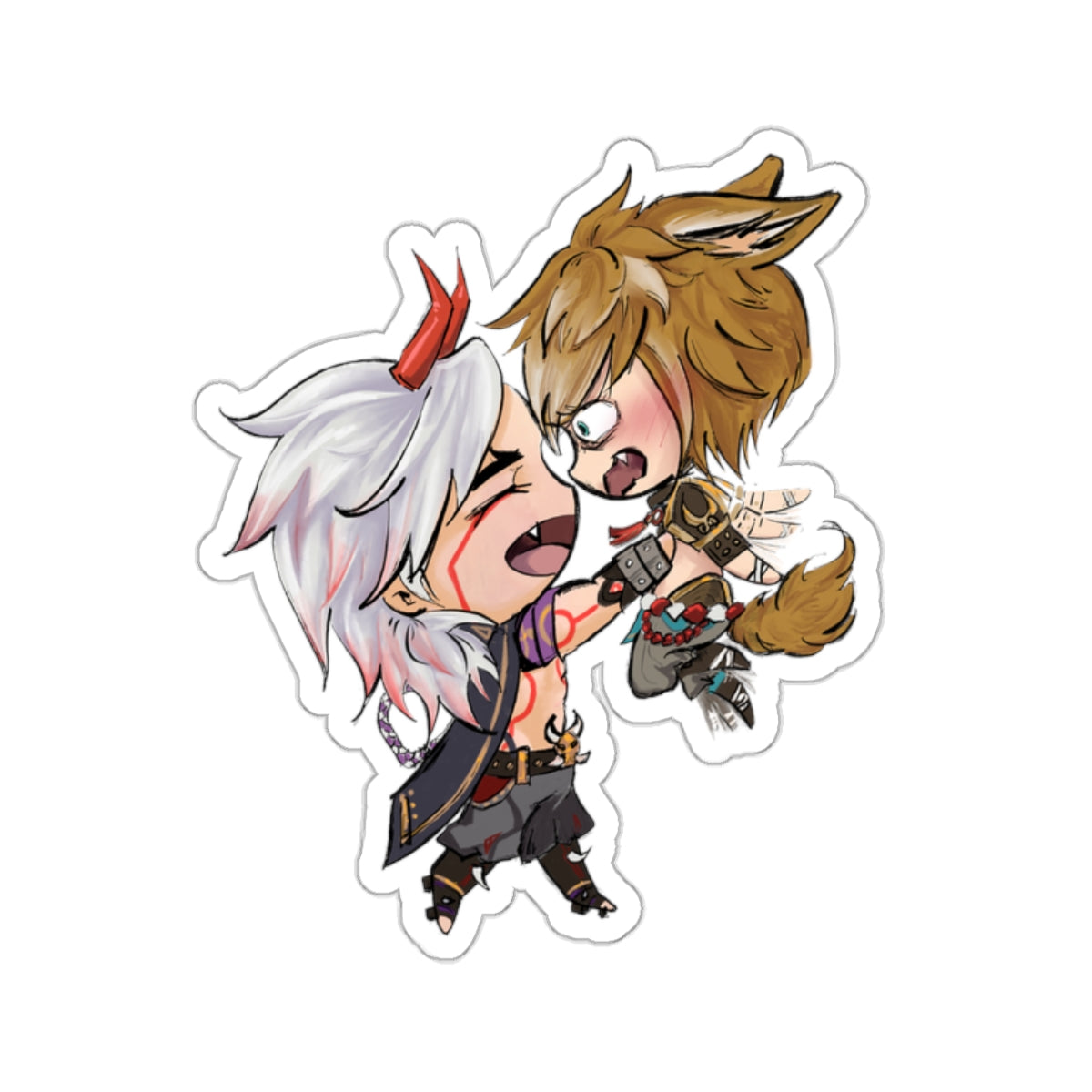 Cute Chibi Sticker Itto / Gorou from Genshin Impact