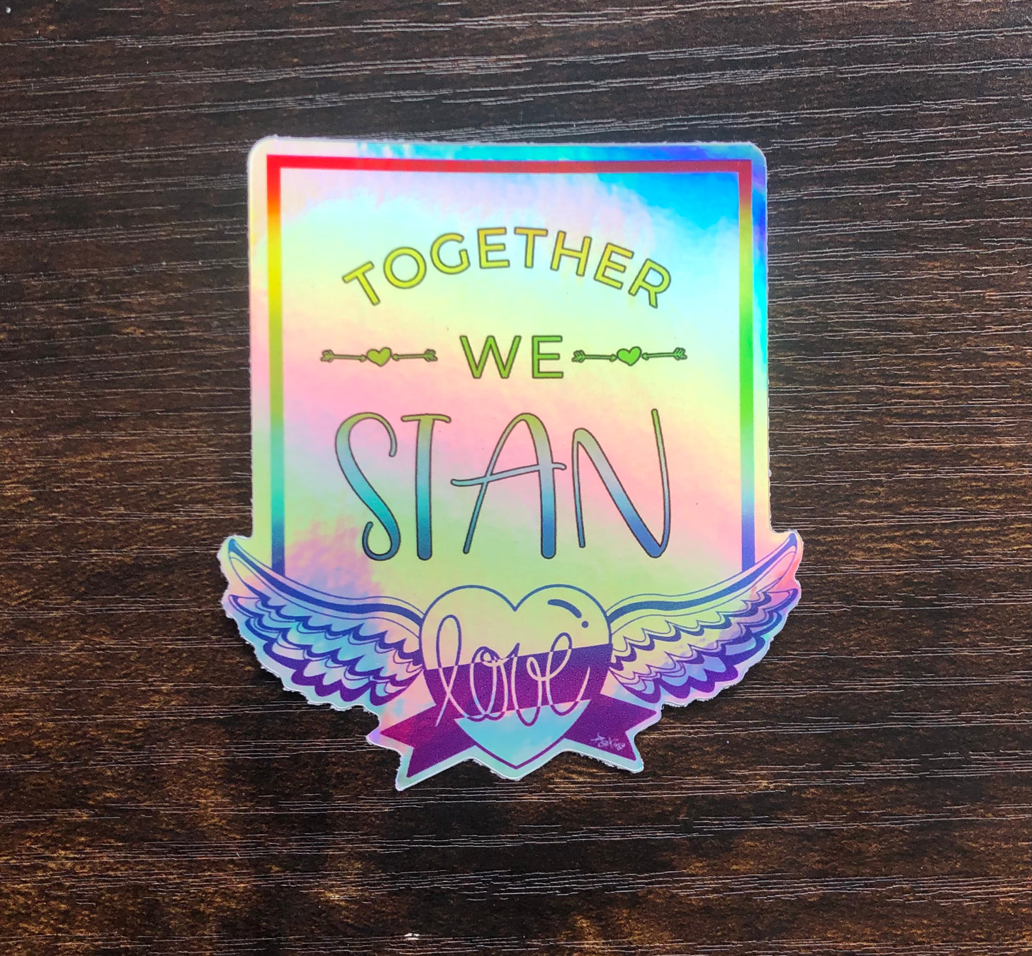 Iridescent Holographic Sticker: Stan (8x8cm)