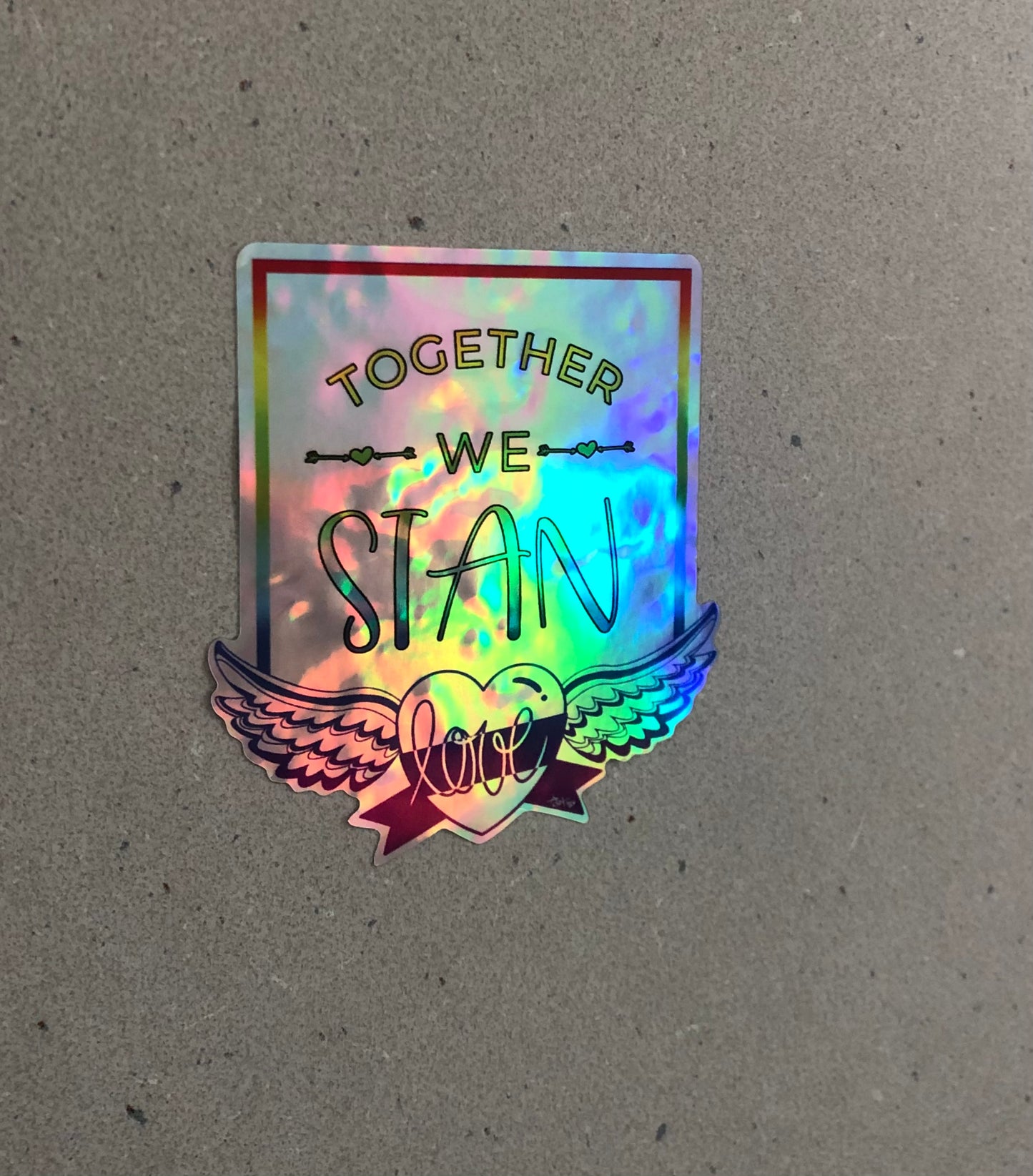 Iridescent Holographic Sticker: Stan (8x8cm)